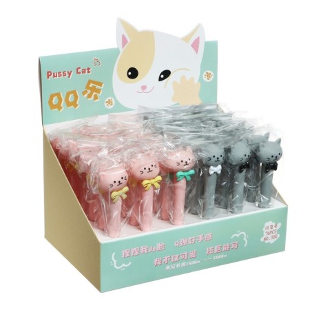 Gel-ghost handle, blue rod, soft case, cat with a bow of a mix-5