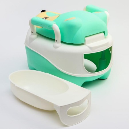 Children's pot "Raccoon", white/green color-6