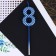 Candle for the cake, number "8", blue, 4 x 13 cm.
