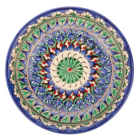 The plate of the Rishtan ceramics "Patterns", blue, deep, 20 cm-1