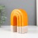 Ceramics candlestick for 1 candle "Scar" sand-orange 10.2x6x12.8 cm