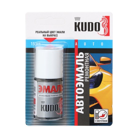 Enamel kudo car repair acrylic with a brush "1k Black Matte", 15 ml
