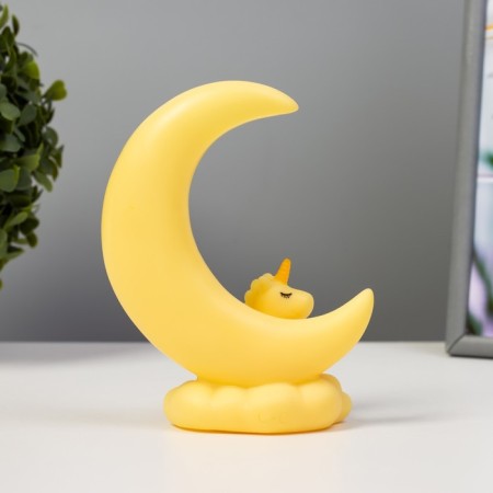 The nightlight "Moon and unicorn" LED from batteries yellow 5.5x10x14 cm Risalux-4
