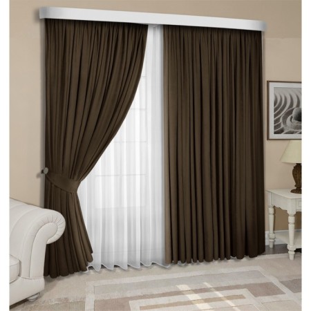 Set of curtains "Canvas", size 200x250 cm, 2 pcs, color Venge-7