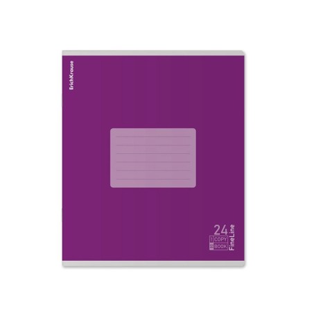 Notebook 24 sheets in a ruler, erichkrause "fineline", cover covering cardboard, matte lamination, an offset block 100% whiteness, mix-4