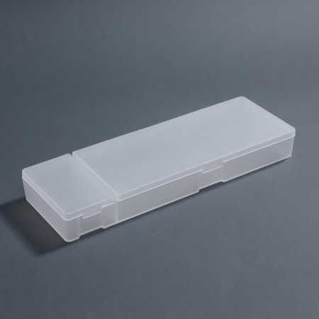 Organizer for storage, with a lid, 2 cells, 7 × 21 × 2.5 cm, white translucent color-2