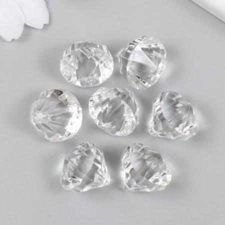 Beads for creativity plastic "Crystal Diamond" set of 20 g 1.8x1.8x1.9 cm-2