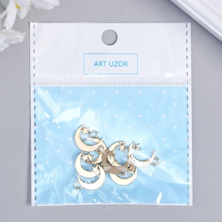 Decor for creativity Metal "Month and Star" gold 1.6x1.2 cm-3