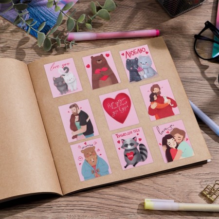 Paper stickers "Love", 11 × 15.5 cm-3