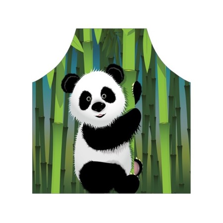 Apron of a kitchen with a photo print "Happy Panda", adjustable, size OS-2