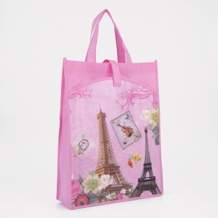 Button bag, outer pocket, pink color