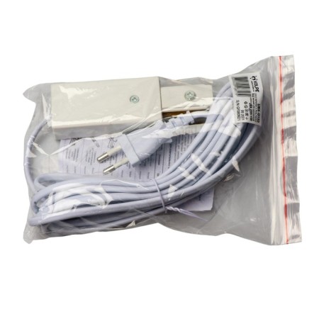 Power supply for the G. Uniel busbar, with a 3 m wire and a fork. Single -phase. IP20, white color-1