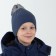 Hat for a boy, the color of the indigo/light gray, size 48-52 cm
