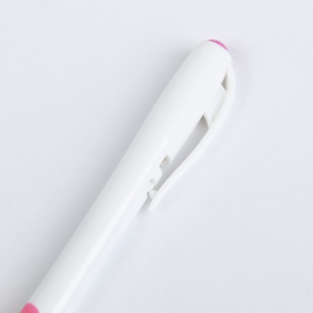 Ballic handle, 0.5 mm, blue rod, white body with a rubber holder, mix-4