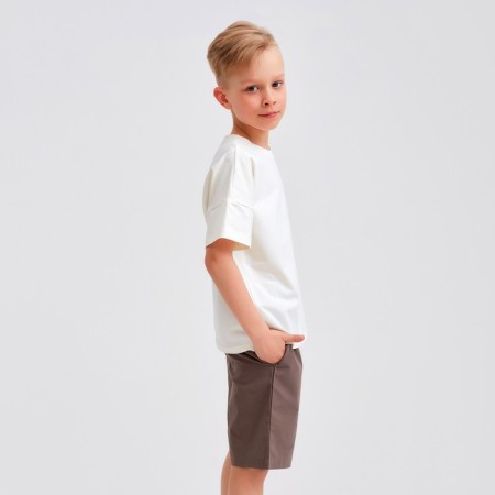 Burmuda shorts Minaku: Cotton Collection Brown color, height 140-1