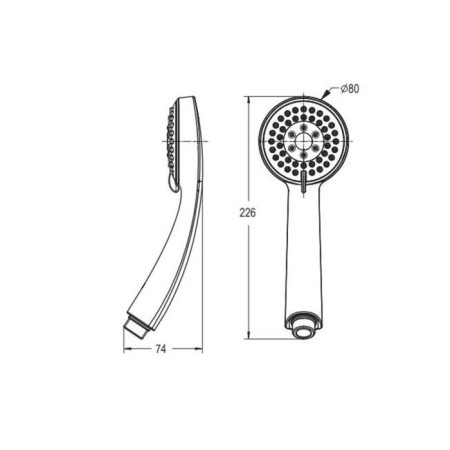 Shower watering can Vidima Seva Jet M3 BA184AA, 3 mode, chrome-1
