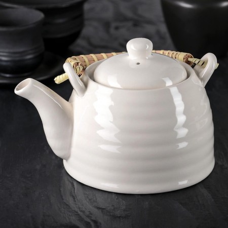 Hot teapot "White Clouds", 600 ml, with metal sieve