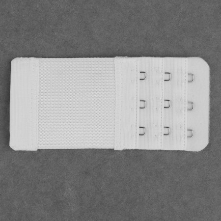 Flasp-upsurger for a bra, 3 rows 3 hooks, 5 × 10.5 cm, 3 pcs, white color-2