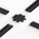 Four -sided connector for the Elektrostandard, Flat Magnetic overhead busbar, 6x26x26 mm, black color black