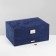Steam for jewelry "Casket" 2-level, phlock, 24.5 × 17 × 12 cm, blue color