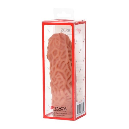 Kokos nozzle with additional stimulation, realistic, TPE, bodily, 12.7 cm-5