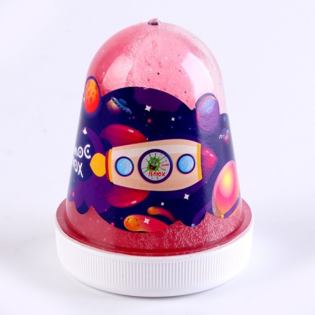 Slime "Plus. Cosmos "glowing with sparkles, capsule, pink, 130 g