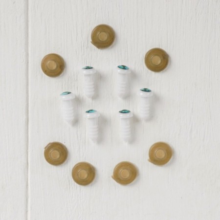 Screw eyes with plugs, set 6 pcs, size 1 pc: 0.8 cm-1
