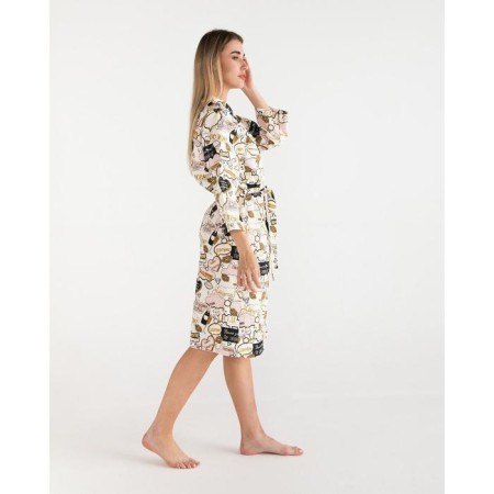 Women's bathrobe Ethel "Gchay" sleeve 3/4, size 46-48, waffle 200g/m2, 100% cotton-3