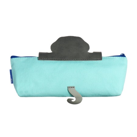 Penal soft, 1 compartment, 80 x 200 x 35 mm, voluminous, cotton fabric, phoenix, fingering from sophisticated leather-3