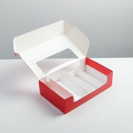 Box for eclairs with liners “Happy New Year!”, 25.2 x 15 x 7 cm, New Year-6