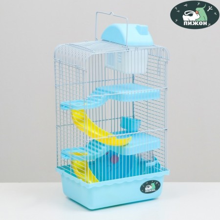 A cage for small rodents "Pijon", with a filling, 23 x 17 x 40 cm, blue-1