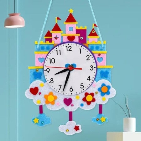 Children's wall clock DIY "Princess Castle" do it yourself, a smooth move, 22 x 29 cm