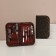 Manicure set, 10 items, in case, brown color
