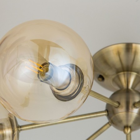 Ceiling chandelier CITILUX “Tommy” CL102133, 46x46x23.5 cm, 3x40W, E14, brown color-8
