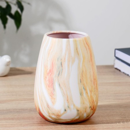 VAZ Coramics Table "Marika" H-18 cm d-9.5 cm, orange-white-1