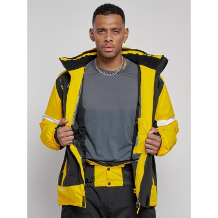 Ski costume male winter, size 50, yellow color-13