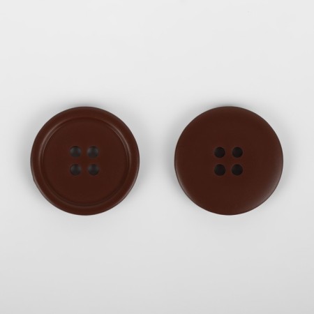 A set of buttons, 4 punctures, d = 23 mm, 5 pcs, a dark brown matte color-2