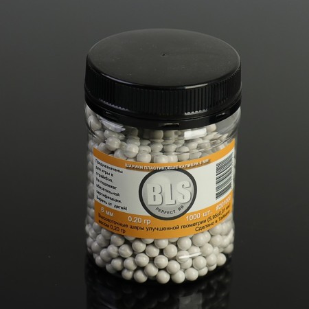 Balls for strikbola "BLS" 0.2 g, feces. 6 mm, 1000 pcs