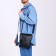 Male bag on lightning, terra dever, long belt, black color