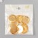 Buttons plastic 4 punctures "gold" 3x3 cm set 10 pcs