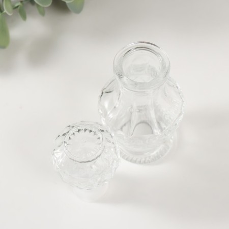 Diffuser for essential oils with a “flowers” ​​lid 50 ml transparent 5x5x10.8 cm-2