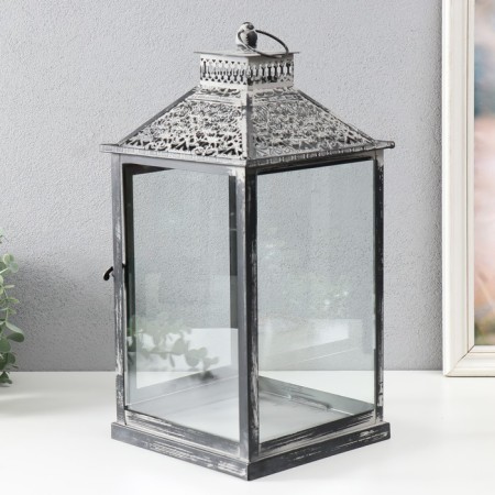 Climber Metal Lantern "Lace Patterns" set 2 pcs 14x14x27 cm, 20x20x40 cm-5