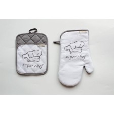 Kitchen CHEF: take, mittens, towel 38x63 cm, color gray color
