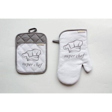 Kitchen CHEF: take, mittens, towel 38x63 cm, color gray color