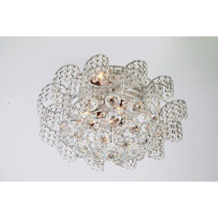 Chandelier Charm 6x60W E27, white, silver 39x39x16 cm