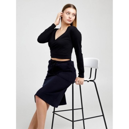 Female skirt, size 50, dark blue color-7