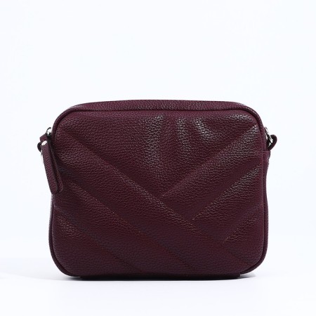 Richet Cross-Boda Bag on a zipper, external pocket, burgundy color