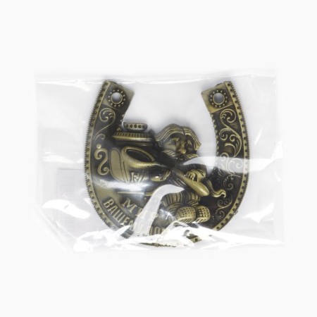 Horseshoe Brownie with a samovar "Peace to your house", 7 x 7 cm-4