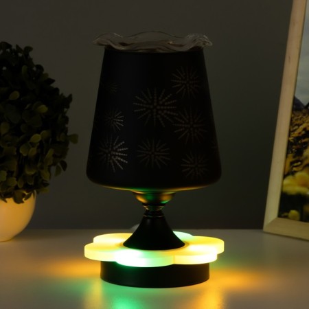Aroma lamp with backlight "Circles" E27 40W +RGB black 12.5x12.5x23 cm Risalux-3