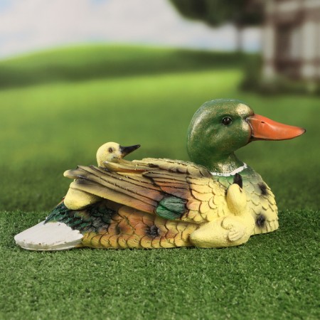 Garden figure "Duck with ducklings" 14x30cm-3
